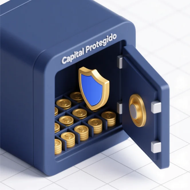 Bankroll como capital protegido: caja fuerte con monedas organizadas representando el capital dedicado exclusivamente a apuestas