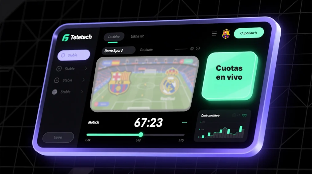 Panel de control digital mostrando cuotas de apuestas en vivo actualizándose en tiempo real